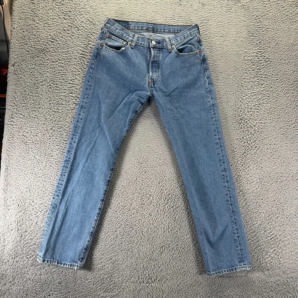 Levi's 501 Jeans Mens 30x30 Blue Cotton Denim Straight Leg Workwear Button-Fly
